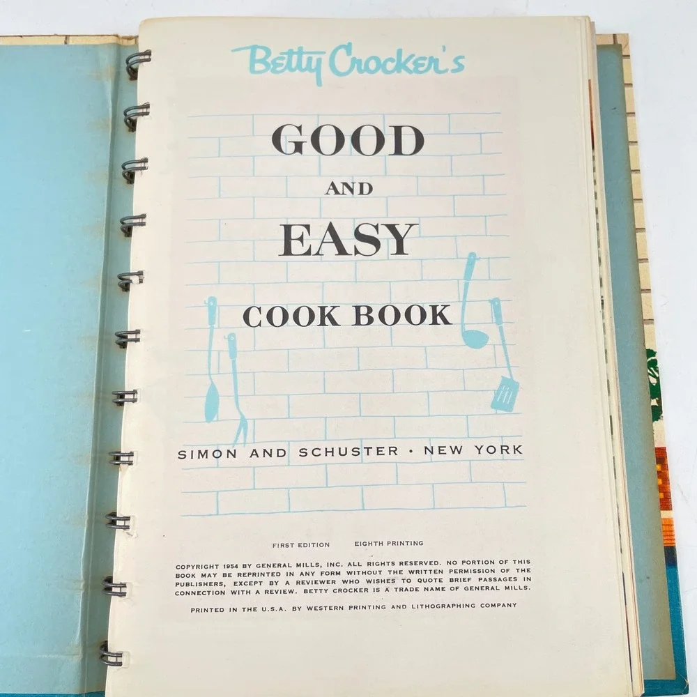 1950s Betty Crocker Cookbook Set Good and Easy Guide to Entertaining 1st Edition